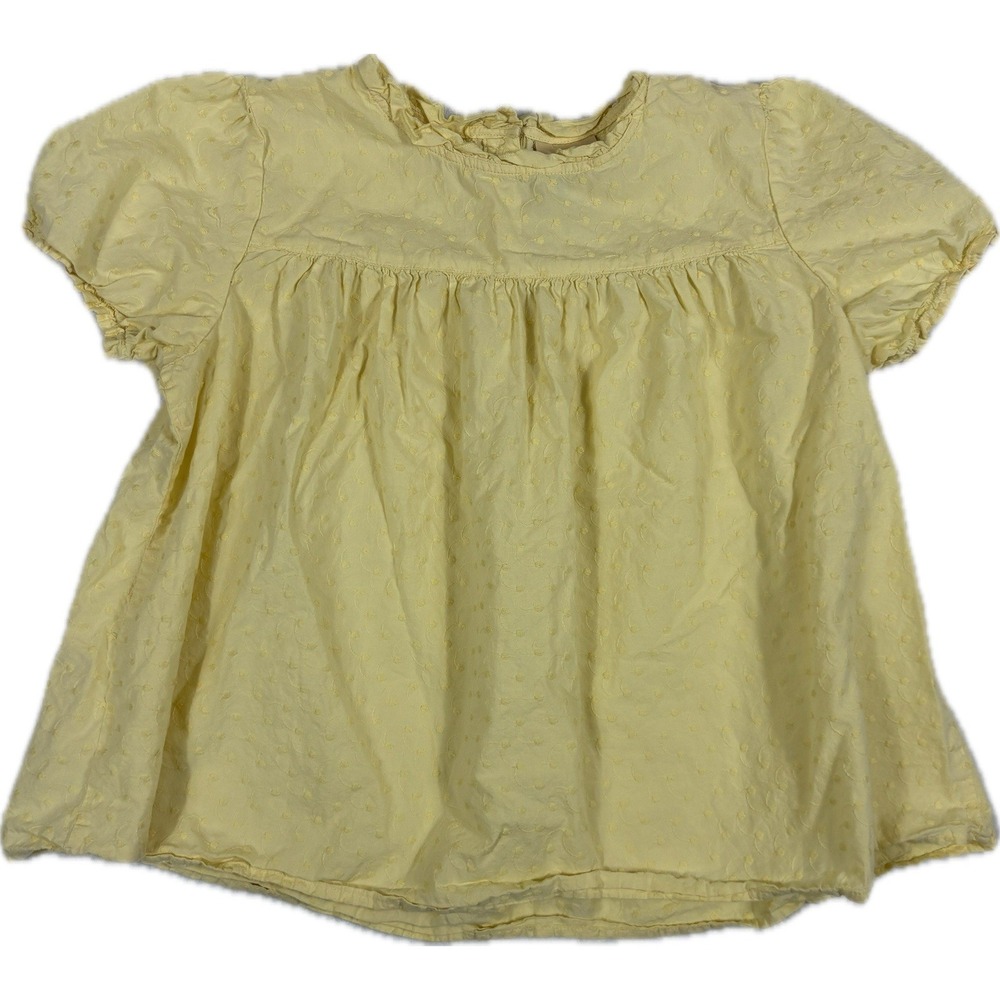 Yellow Babydoll Butter Yellow Blouse Girls XL 14/16 Flowy Top Cottagecore